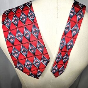Ohio State Buckeyes Red and Black Men's Tie